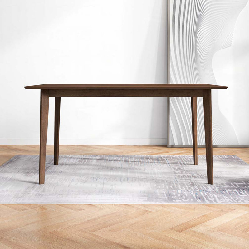 Table de salle à manger en bois massif Aaban, H 29,5 po x L 63 po x l 29,5 po, Noyer