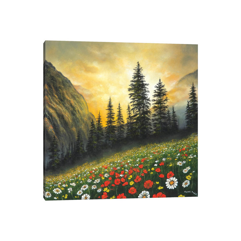 Among The Mountains by ColorByFeliks - Print on Canvas, 45.72 cm H x 45.72 cm W x 1.91 cm D, Wrapped Canvas