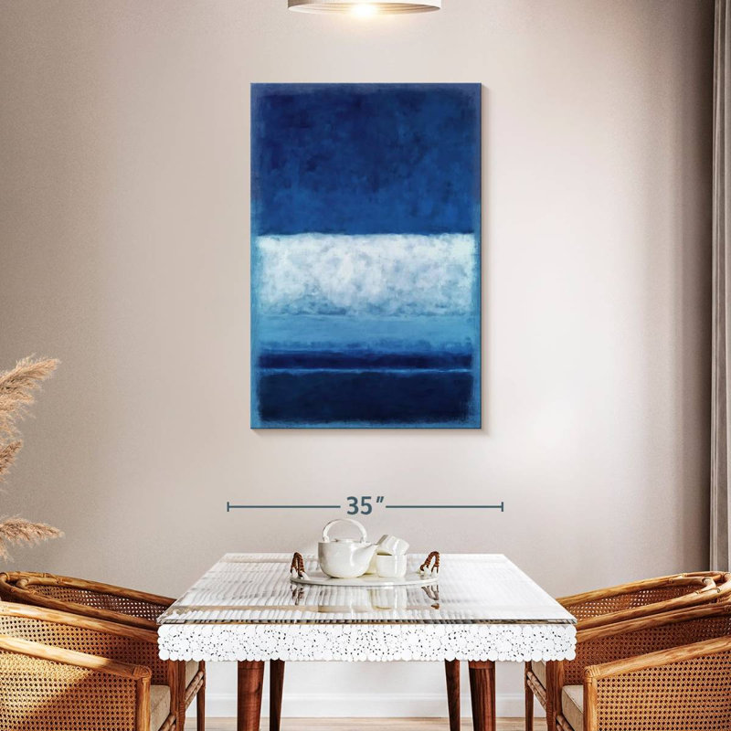 Bleu foncé et horizon blanc Leblanc, 45" H x 30" W