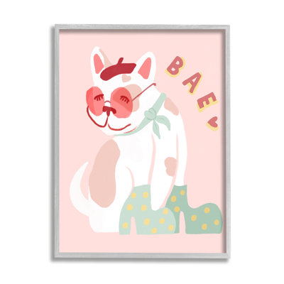 Bae Heart Sentiment Parisian French Bulldog Beret Hat - Print on Wood