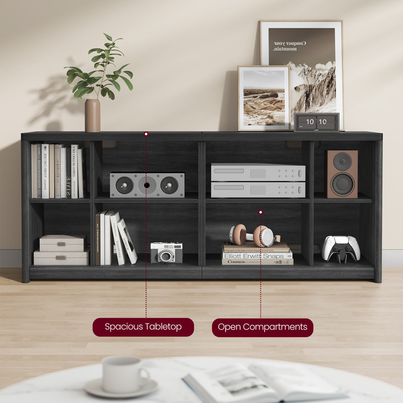 Tv Cabinet With Storage Shelves, Black