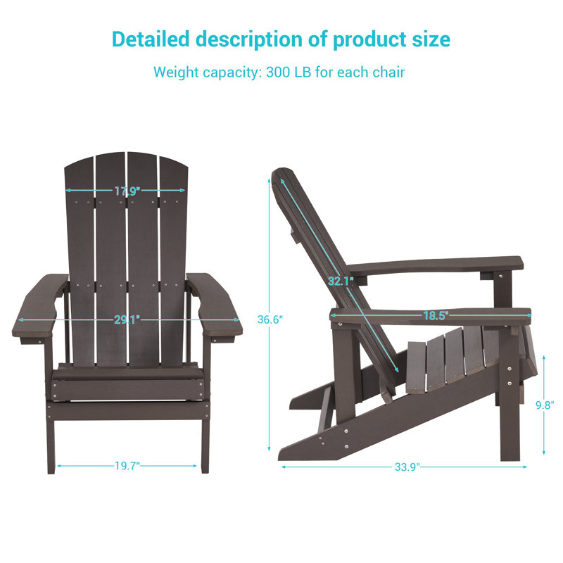 Chaise Adirondack en plastique Armenio, Café