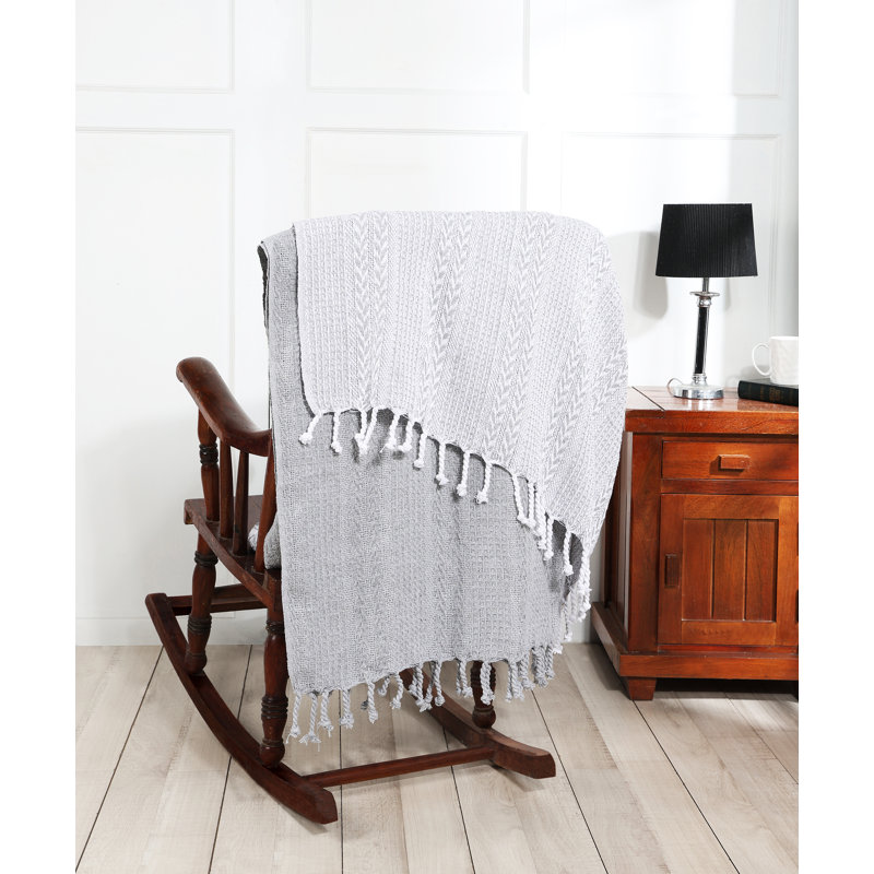 Jeté luxueux 100% coton, Gris