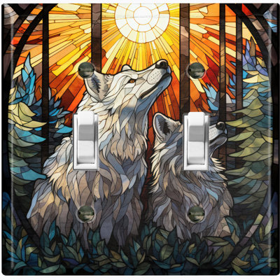 Nature Themed 2 - Gang Toggle Light Switch Standard Wall Plate