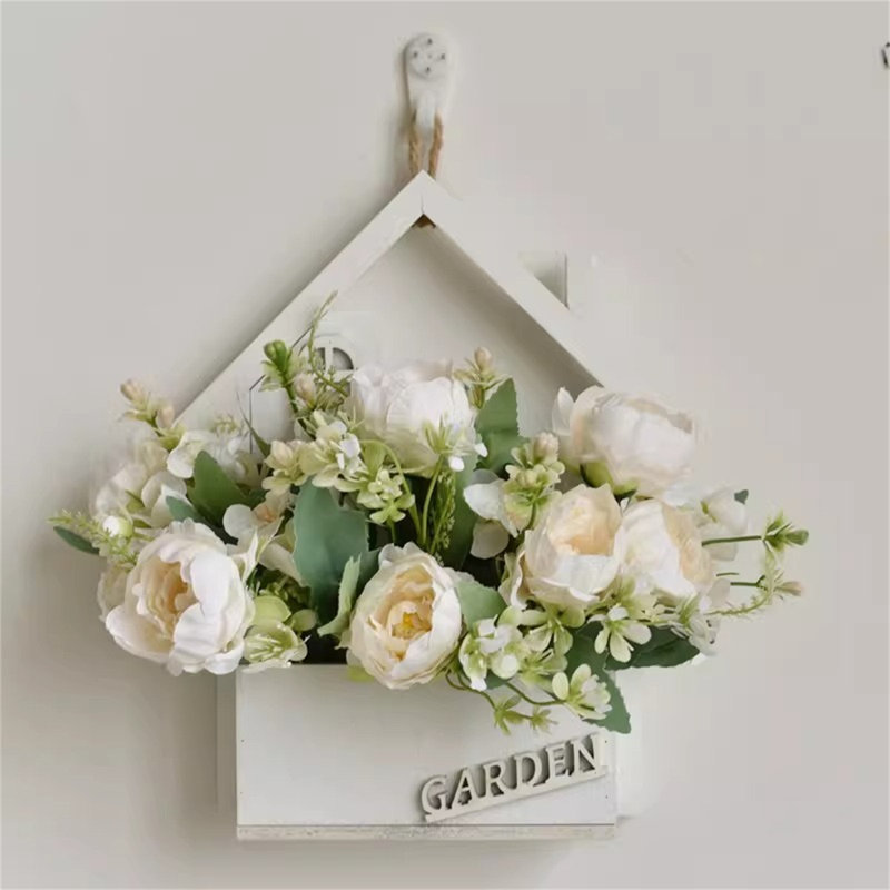 Couronne de linteau artificielle à fleurs séchées