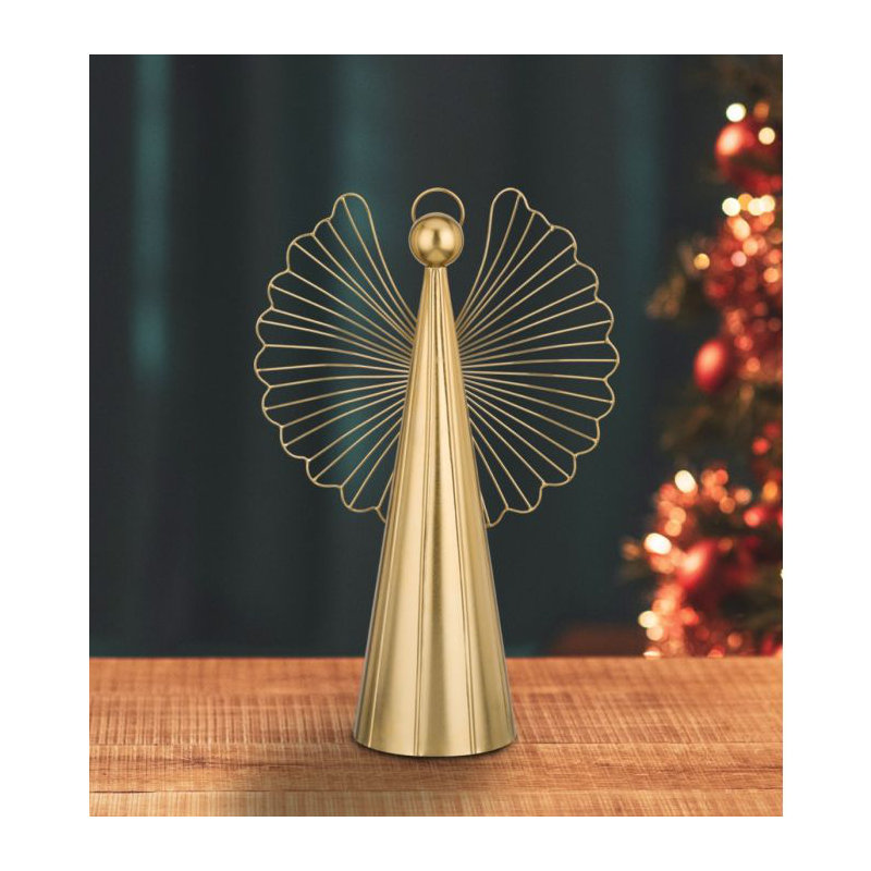 Figurine standard ange en métal,  H 4,75 po x l 16 po x P 11 po