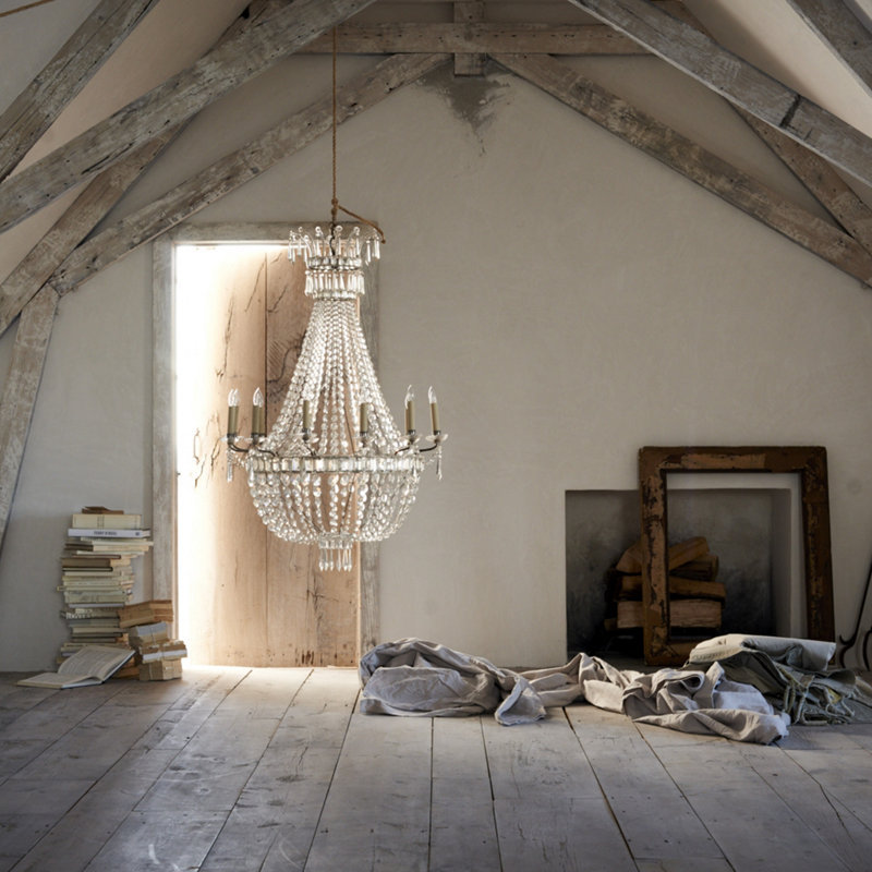 Ralph Lauren Evalina 12 - Light Chandelier, Sheffield Nickel