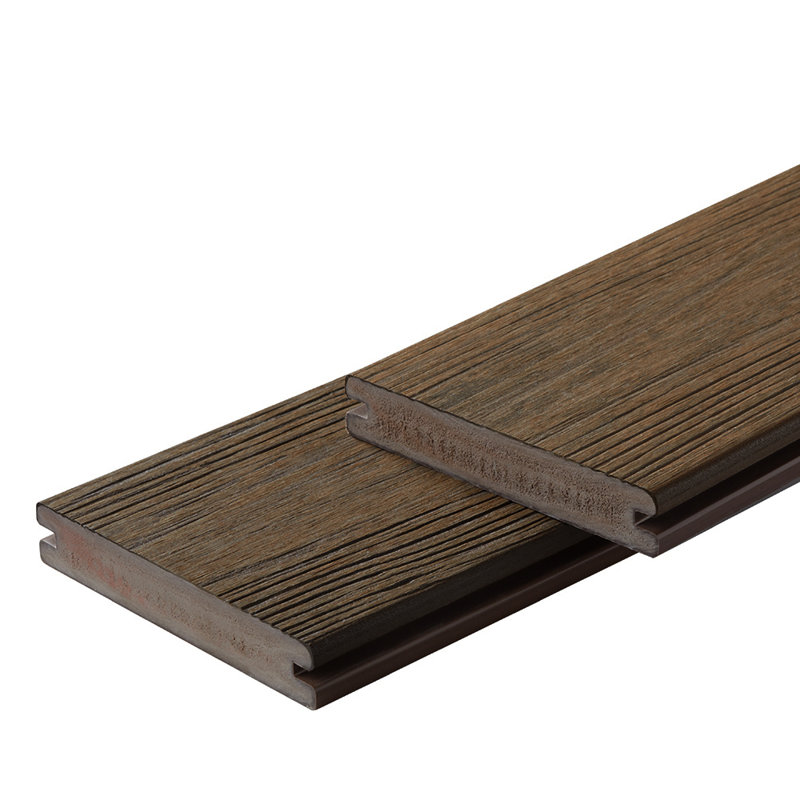 Paquet de 2 planches de terrasse en composite rainuré de 8 pi Apex, Teck brésilien