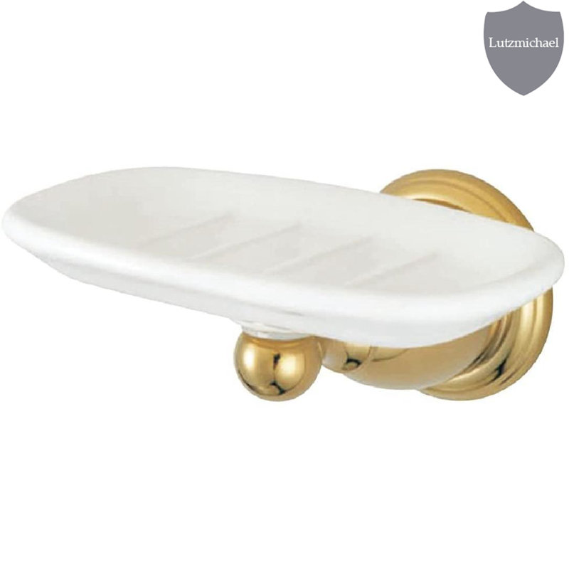 Soap Dish, Polished Brass