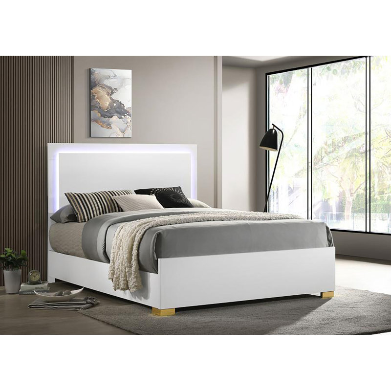 Zaidah Platform Bed, White, Full