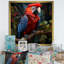 «Crimson Elegance Tropical Parrot I», art mural sur toile-97187693-97187692