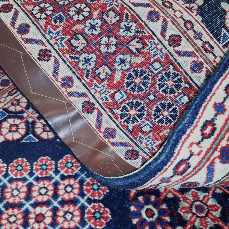 Tapis oriental bleu / rouge fait à la main 4 pi 5 po x 6 pi 9 po Oriental