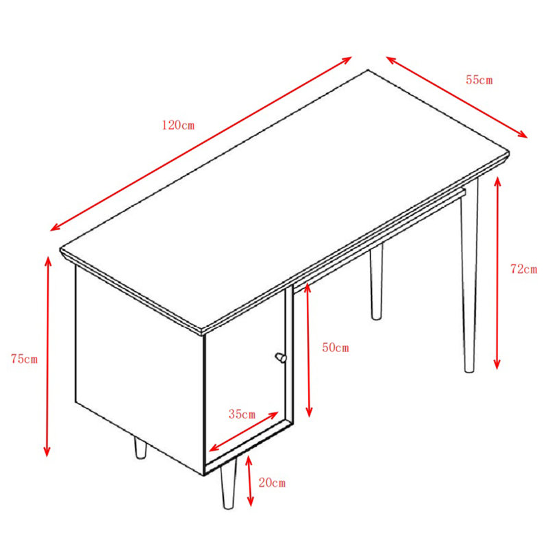 Bureau d'écriture rectangulaire l 47,24 po Jeramie