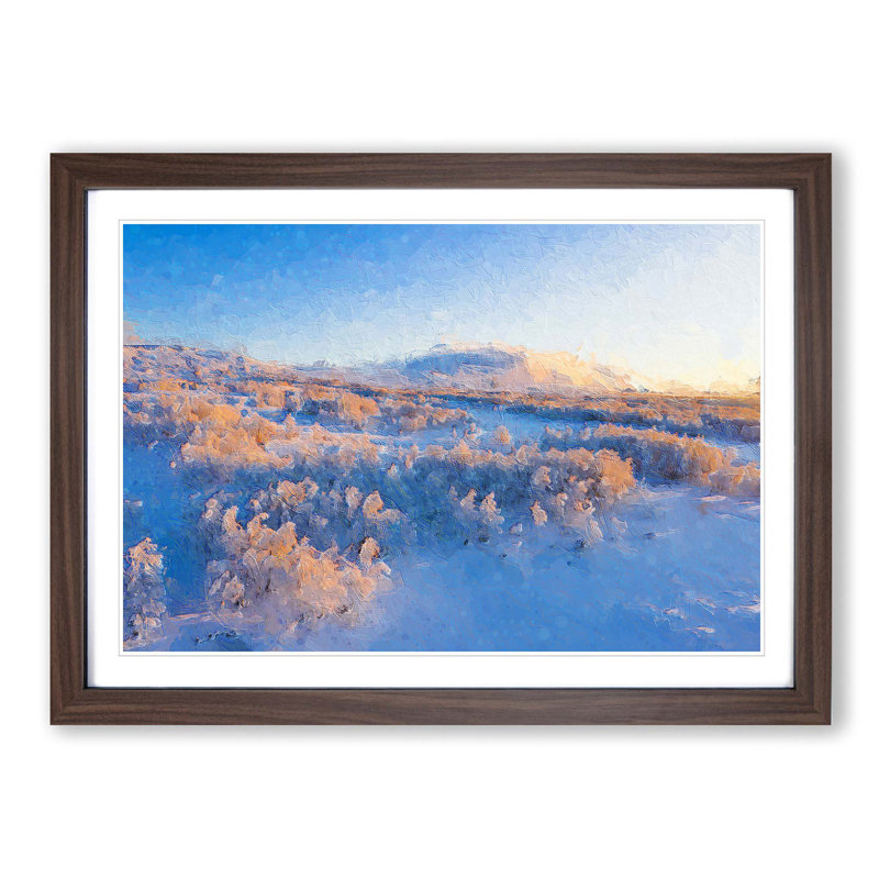 Winter Forest in Sweden - Picture Frame Painting Print, Walnut Framed, 48cm H x 65cm W x 2cm D