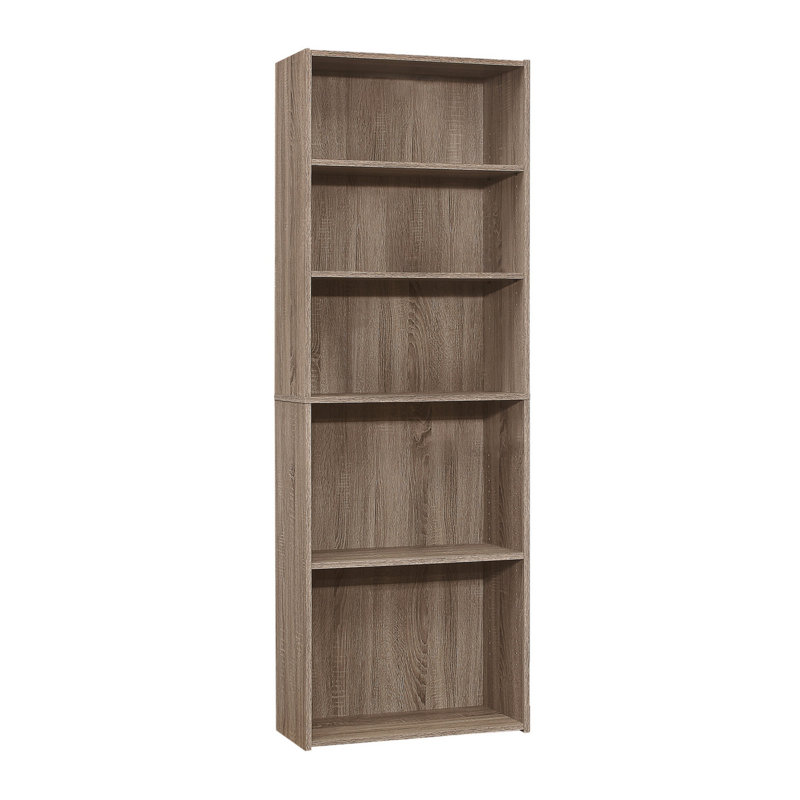 Bookshelf, Bookcase, 6 Tier, 72"H, Office, Bedroom, Laminate, Transitional (Bookshelf), Taupe