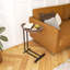 Table d'appoint en forme de C 2 pièces avec structure en métal, conception coulissante pour canapé et chevet, parfaite pour les petits espaces et les décors modernes
