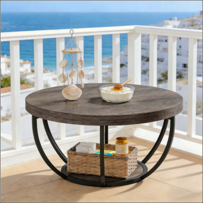 Table centrale, table basse, table basse, table de couloir, Noir gris