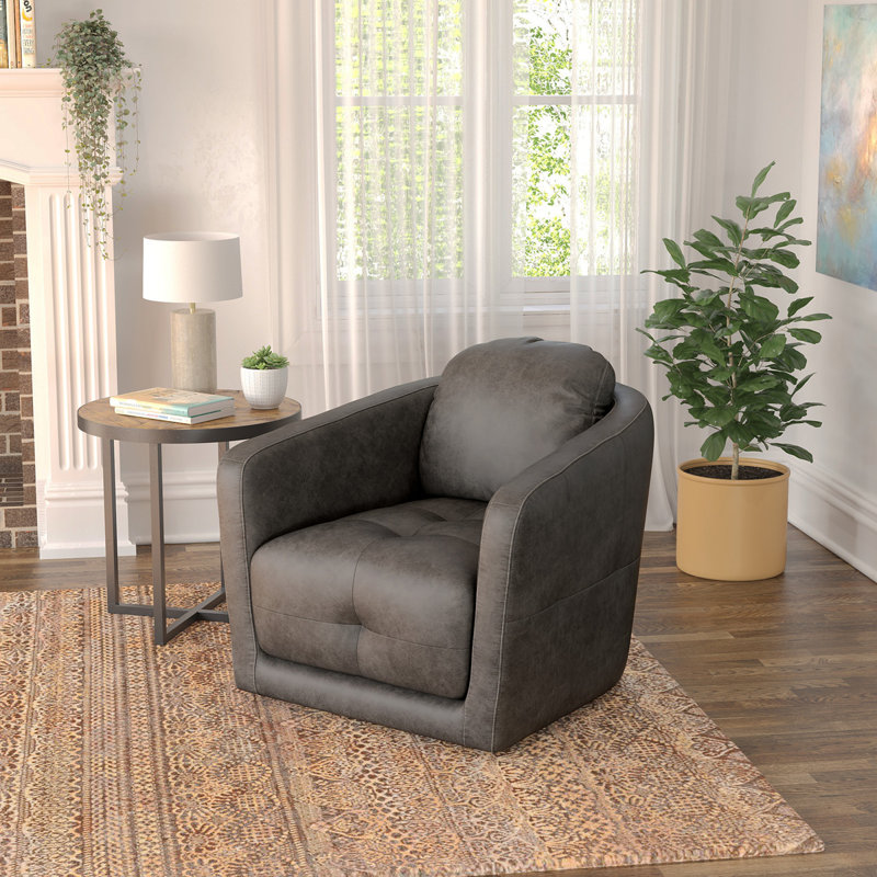 Grey Swivel Accent Chair