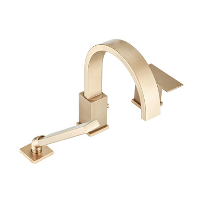 Robinet de baignoire cascade avec. Bec pivotant à 360 degrés, or brossé, acier inoxydable, cartouche en céramique pour une douche à main facile à utiliser. Fixation sur 3 plateaux, longue durée