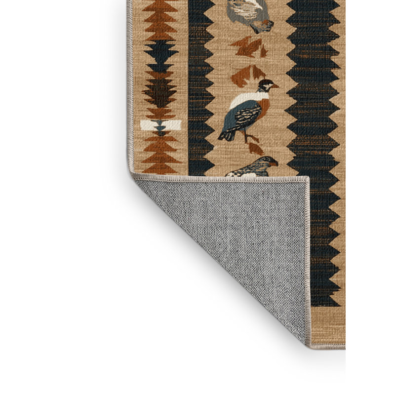 Tapis lavable caille sud-ouest, Rond 8 pi x 8 pi