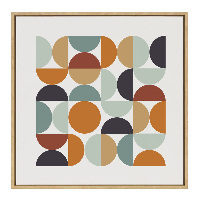 «Circles and Curves Retro Color» par The Creative Bunch Studio, reproduction d'art sur toile encadrée