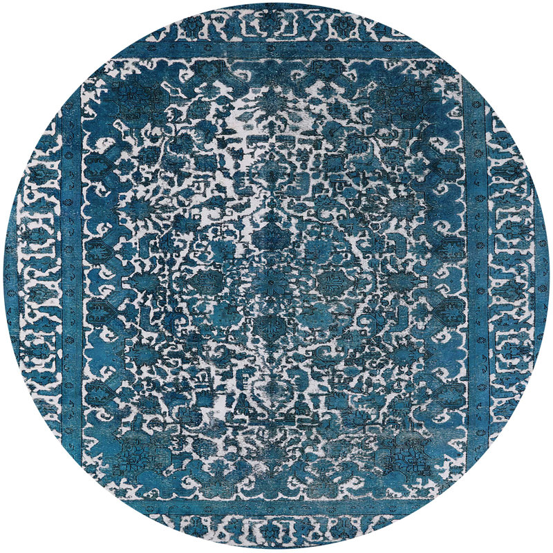 Tapis 100% Mid-Century moderne lavable à la machine 2237, Rond 8 pi