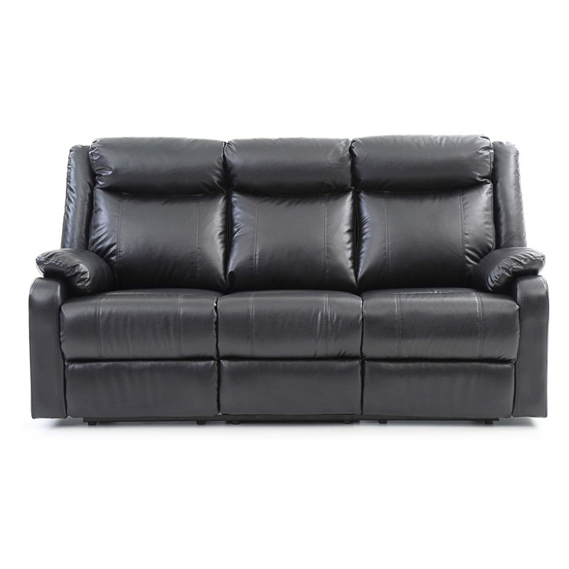 Fauteuil inclinable en cuir Djordi Vegan, Similicuir noir