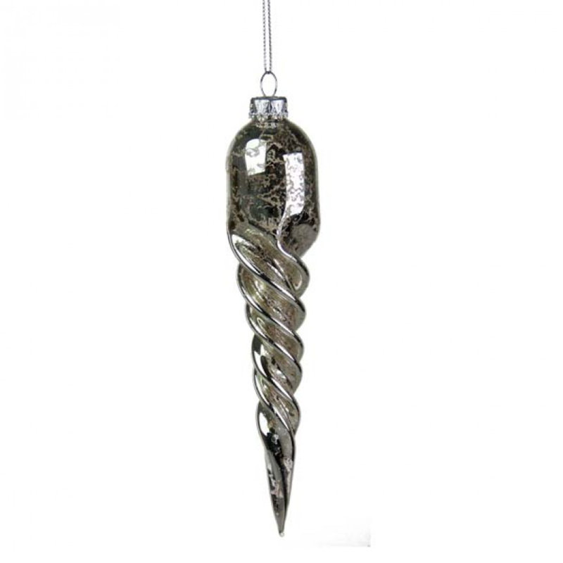 Glass Finial Ornament, 18cm H x 4cm W x 4cm D