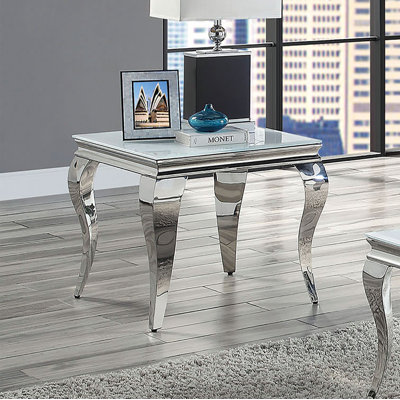 Mehseti Glass Top End Table