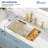 33" L x 19" W White Ceramic Single Bowl Drop-In/Undermount Kitchen Sink with Ledge Workstation and Accessories-112554808