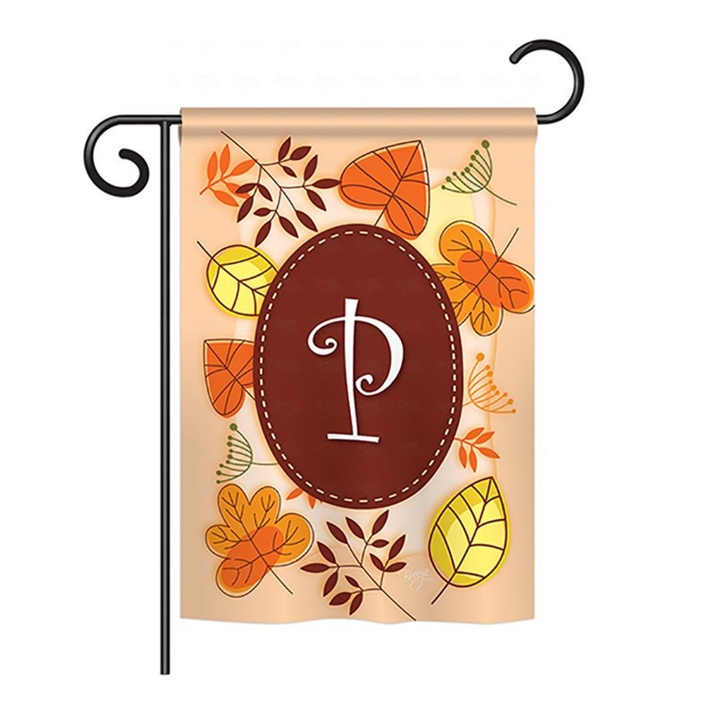 Drapeau de maison en polyester à 2 côtés digramme d’automne, H 40 po x l 28 po, P