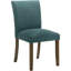 Chaises de salle à manger rembourrées bleu sarcelle Conifer (lot de 2) - Design épuré sans accoudoirs, dossiers incurvés confortables, pieds carrés en bois brun, bois d'hévéa et mousse, parfaites pour les espaces. Design avec pieds.