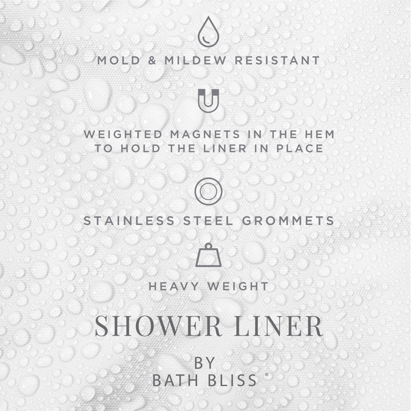 Falko Shower Curtain Liner with Weighted Hem, Clear