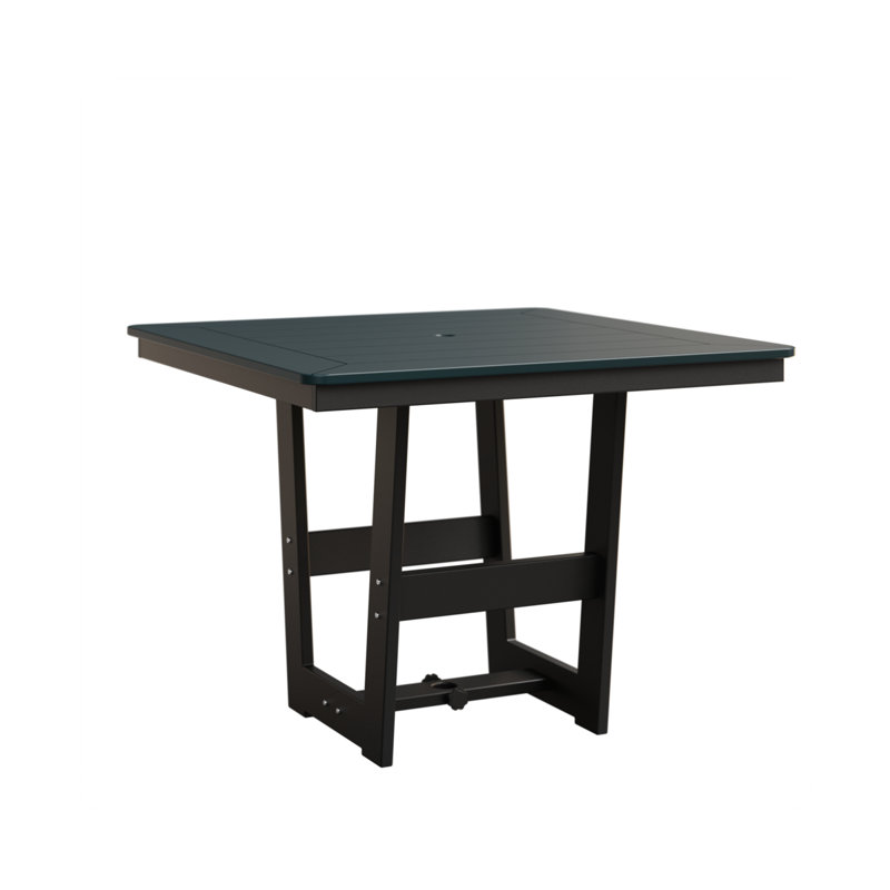 Hudson Outdoor Square Dining Table, Berry, Matte Black
