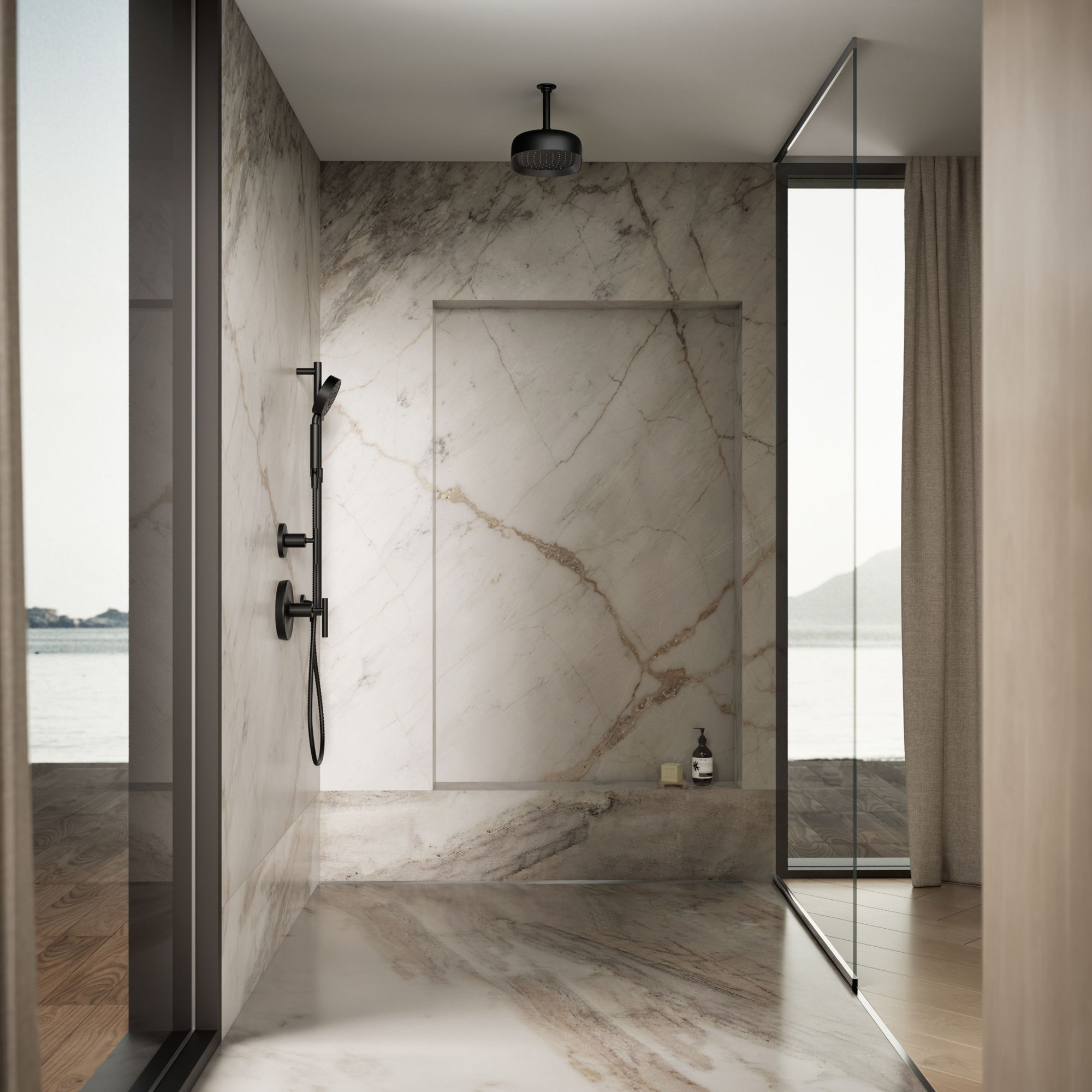 Statement2.5 GPM Oval 12 in. Rainhead with Katalyst Air-Induction Technology, Matte Black