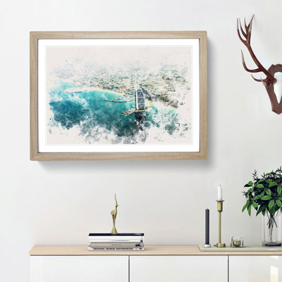 Burj Al Arab Hotel Dubai Skyline - Framed Print