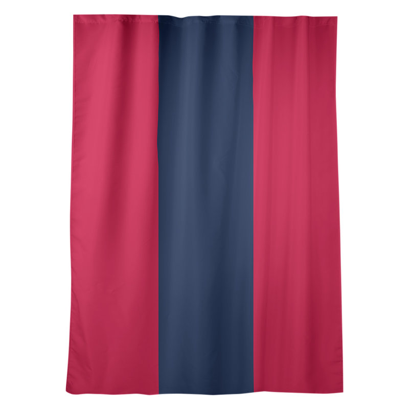 Room Darkening Curtain Single Panel, Atlanta Baseball Red/Navy Blue/Scarlet Red