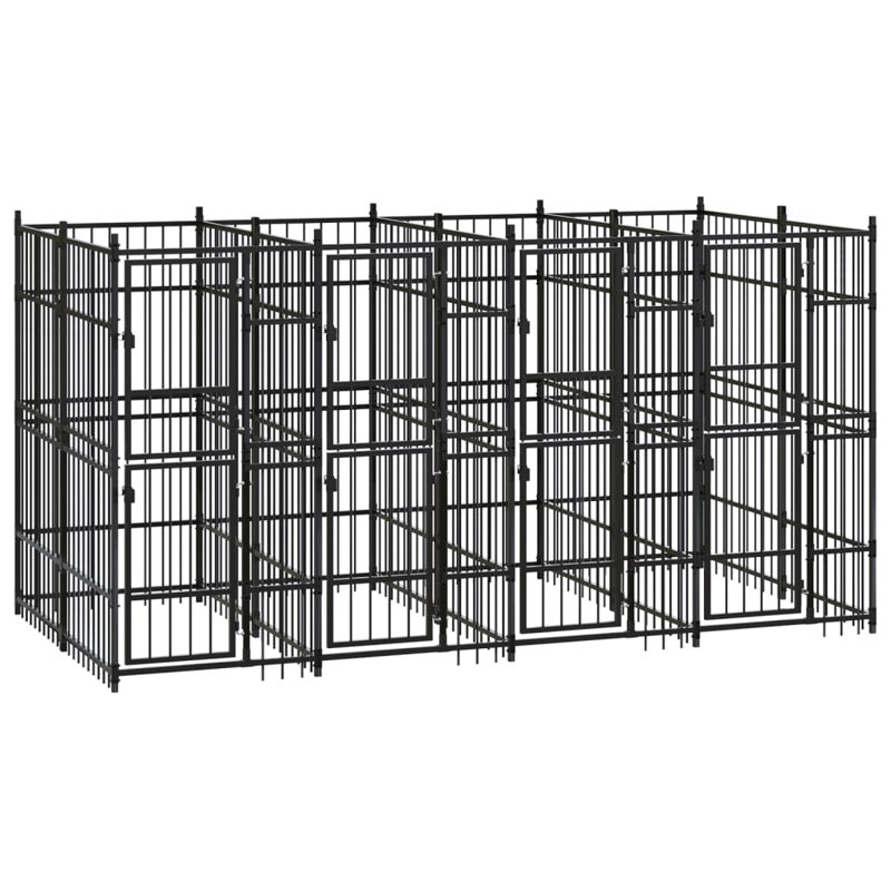 Chenil d'extérieur pour chien VidaXL, 151,2 po x 75,6 po x 78,7 po