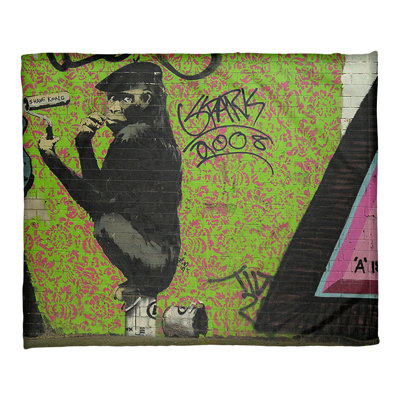 Banksy Sewn Throw Blanket