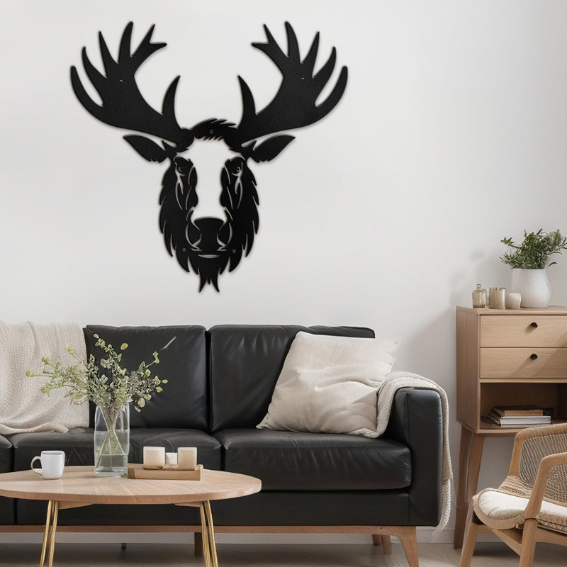 Décoration murale en métal, H 24 po x l 24 po x P 0,05 po, Noir