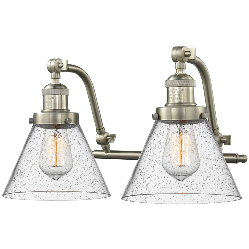 Bonomo 2 - Light Dimmable Vanity Light, Brushed Satin Nickel, 3 W LED Vintage Dimmable Bulb, Seedy
