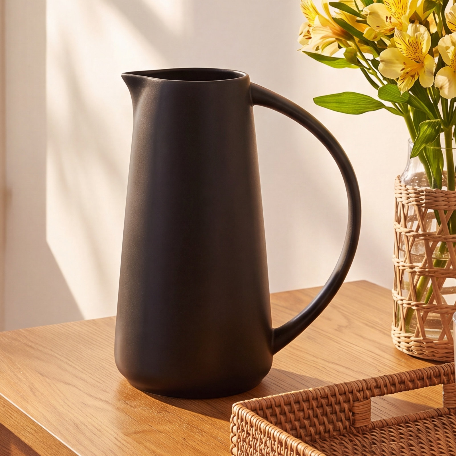 Osprey Stoneware Pitcher, Black