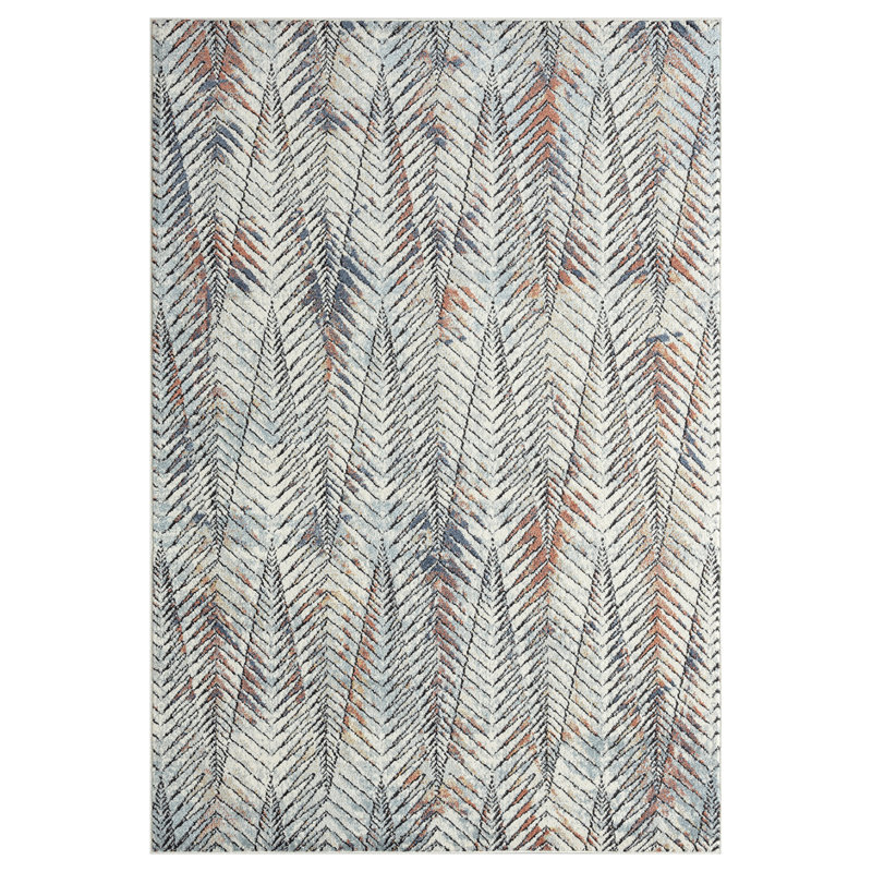 Tapis moderne à motif de feuilles Tiedemann Rugs Catalya VNS110A, Rectangle 7 pi 9 po x 10 pi 2 po