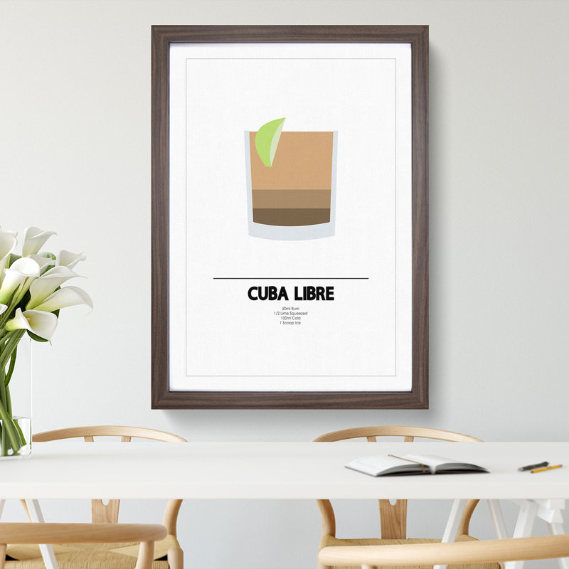 Cuba Libre - Picture Frame Painting, Walnut, 90cm H x 65cm W x 2cm D
