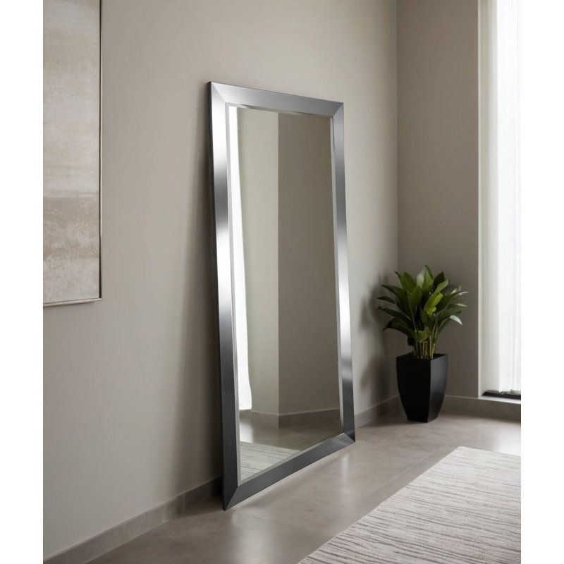 Beveled Full Length Mirror, Silver