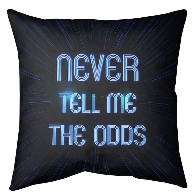 Coussin décoratif intérieur/extérieur en espace de courage, Bleu / Noir, 20 po x 20 po