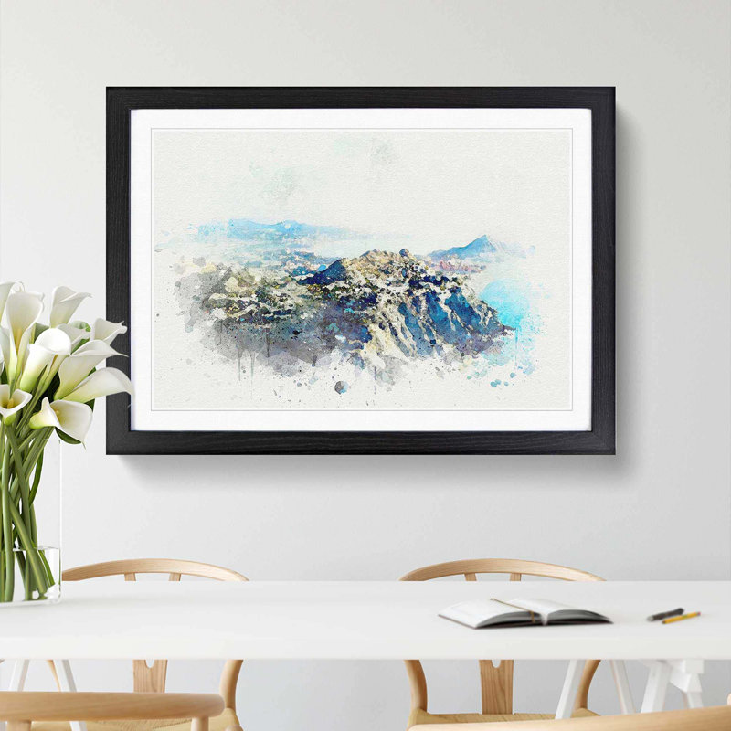 Cabo San Lucas Skyline in Mexico in Abstract - Picture Frame Graphic Art Print, 62cm H x 87cm W x 2cm D, Black Framed