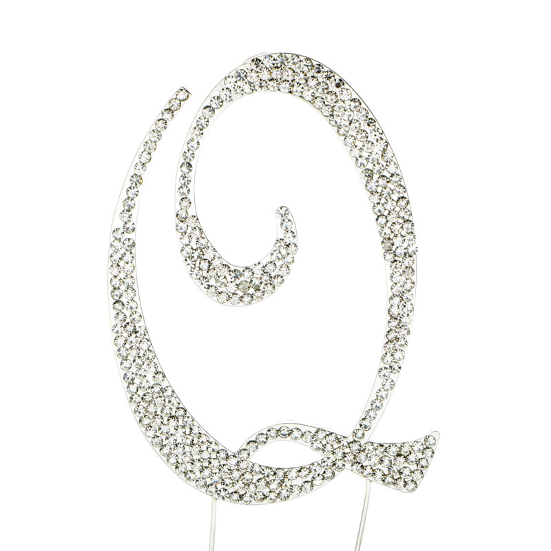 Surmatelas à gâteau "q" rhinestone, Argent