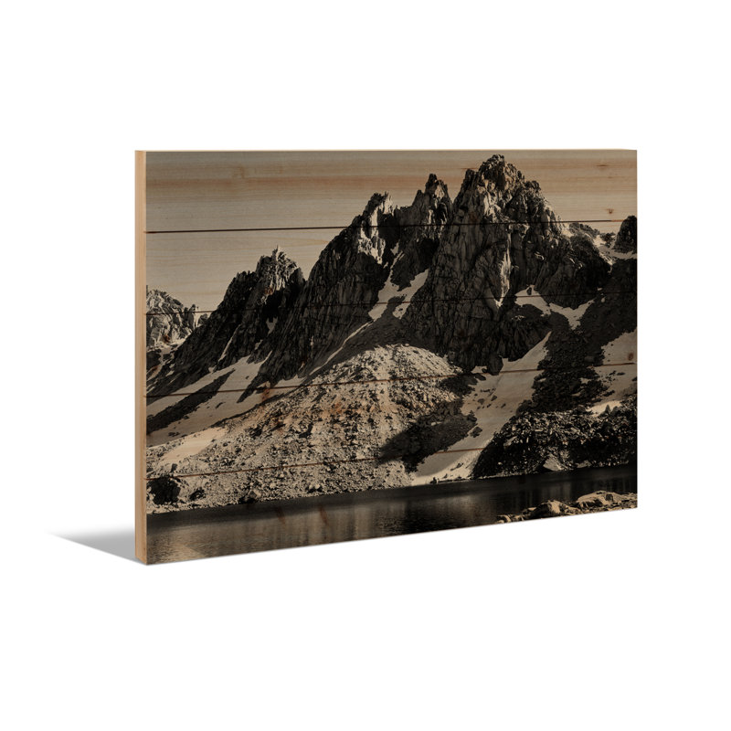 Impression sur bois en bois - Kearsage Pinnacles par Ansel Adams, H 18 po x l 26 po