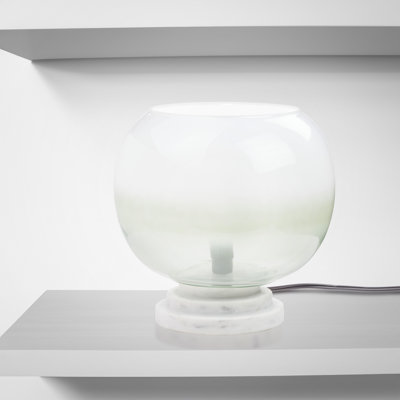Arcie 13" H Marble Stacked Base Glass Globe Accent Lamp